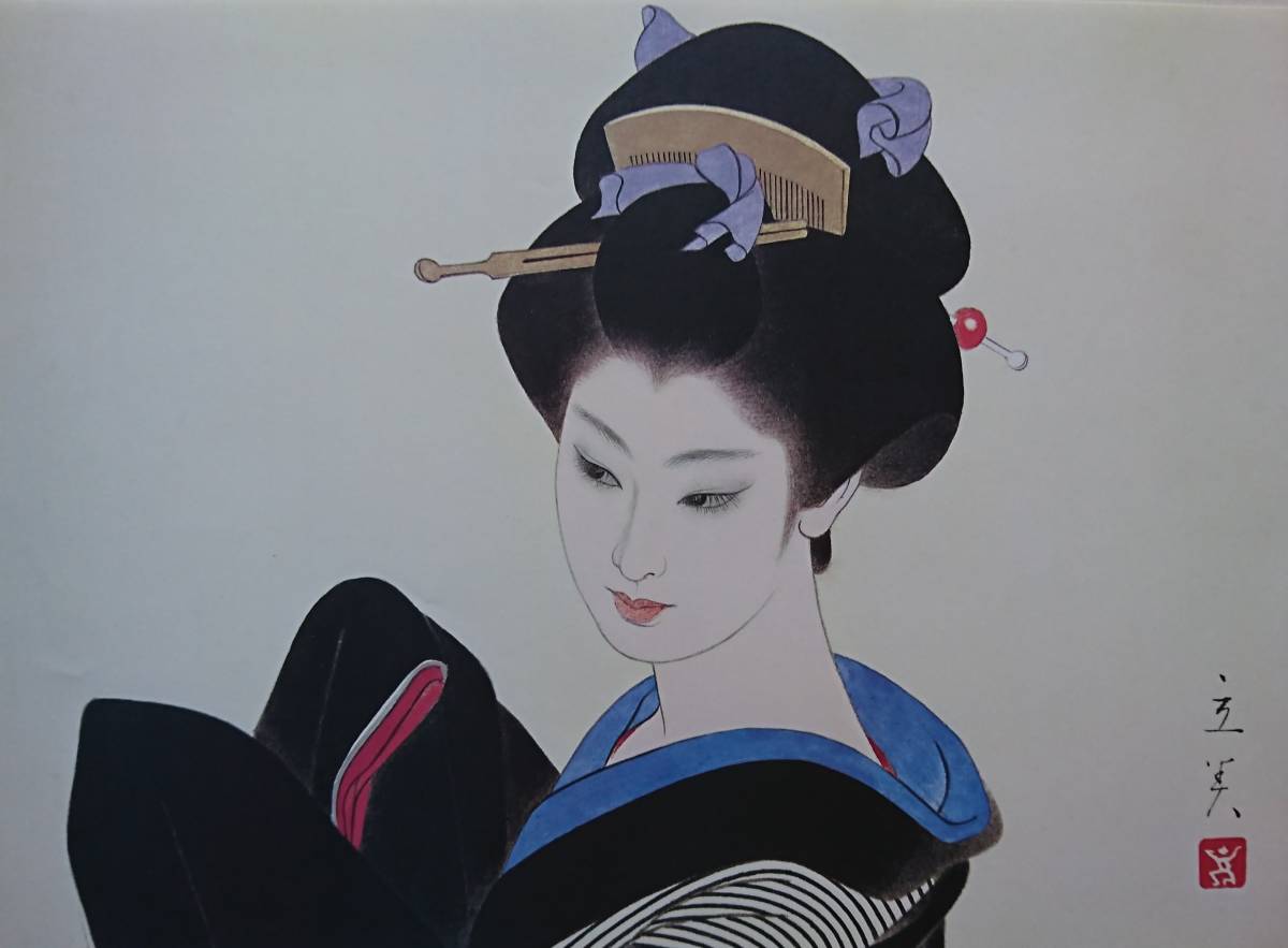 तात्सुमी शिमुरा, हल्की बर्फ, पाना कठिन है, दुर्लभ/सीमित संस्करण, जापानी पेंटिंग, ईदो, खूबसूरत महिला पेंटिंग, सर्दी, नया साल, तात्सुमी शिमुरा, एकदम नया और फ्रेम किया हुआ, मुफ़्त शिपिंग, कलाकृति, चित्रकारी, चित्र
