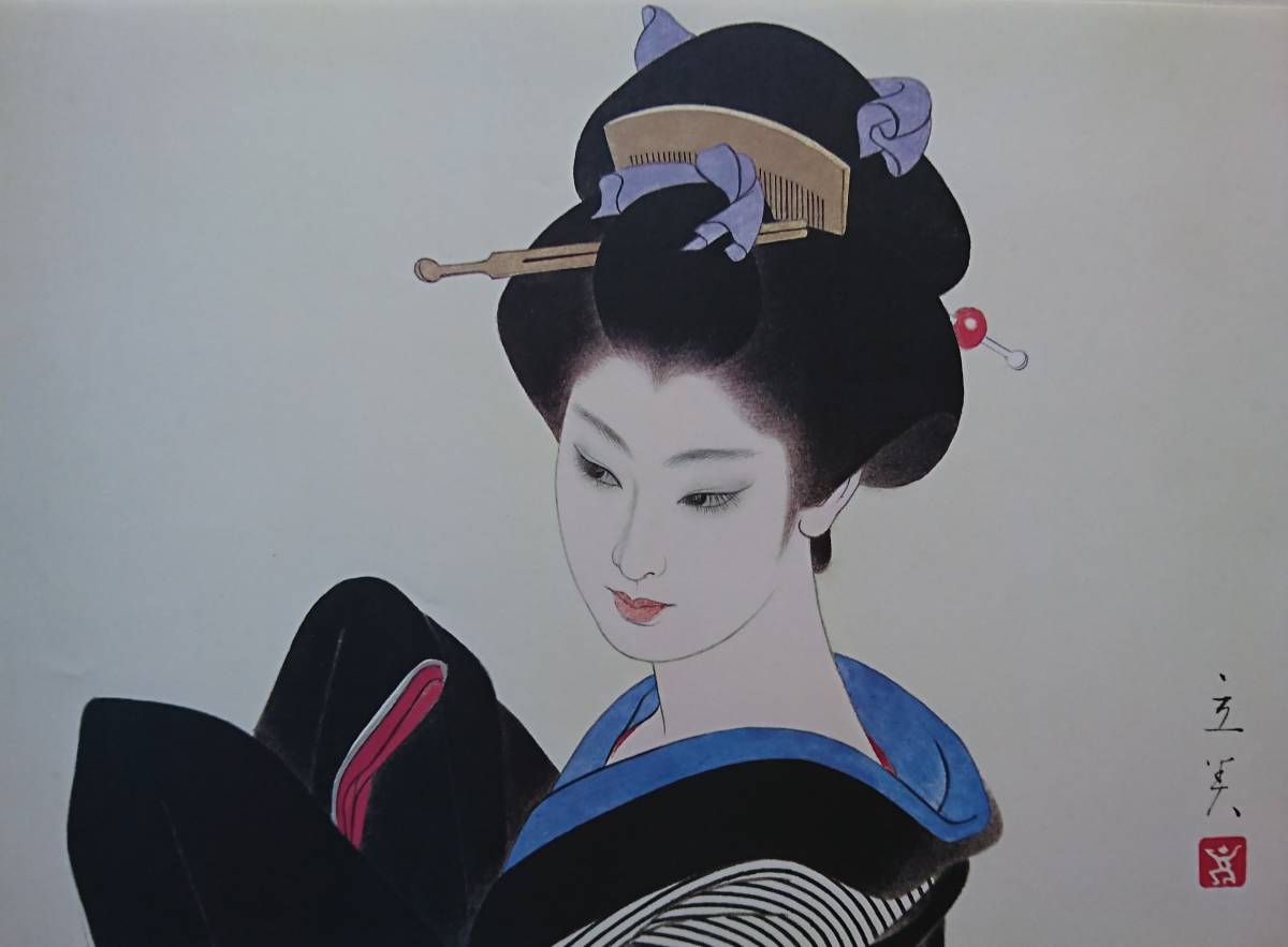 Tatsumi Shimura, Glace légère, difficile à obtenir, Édition rare/limitée, Peinture japonaise, Édo, Peinture de belle femme, hiver, nouvelle année, Tatsumi Shimura, Tout neuf et encadré, livraison gratuite, ouvrages d'art, peinture, portrait