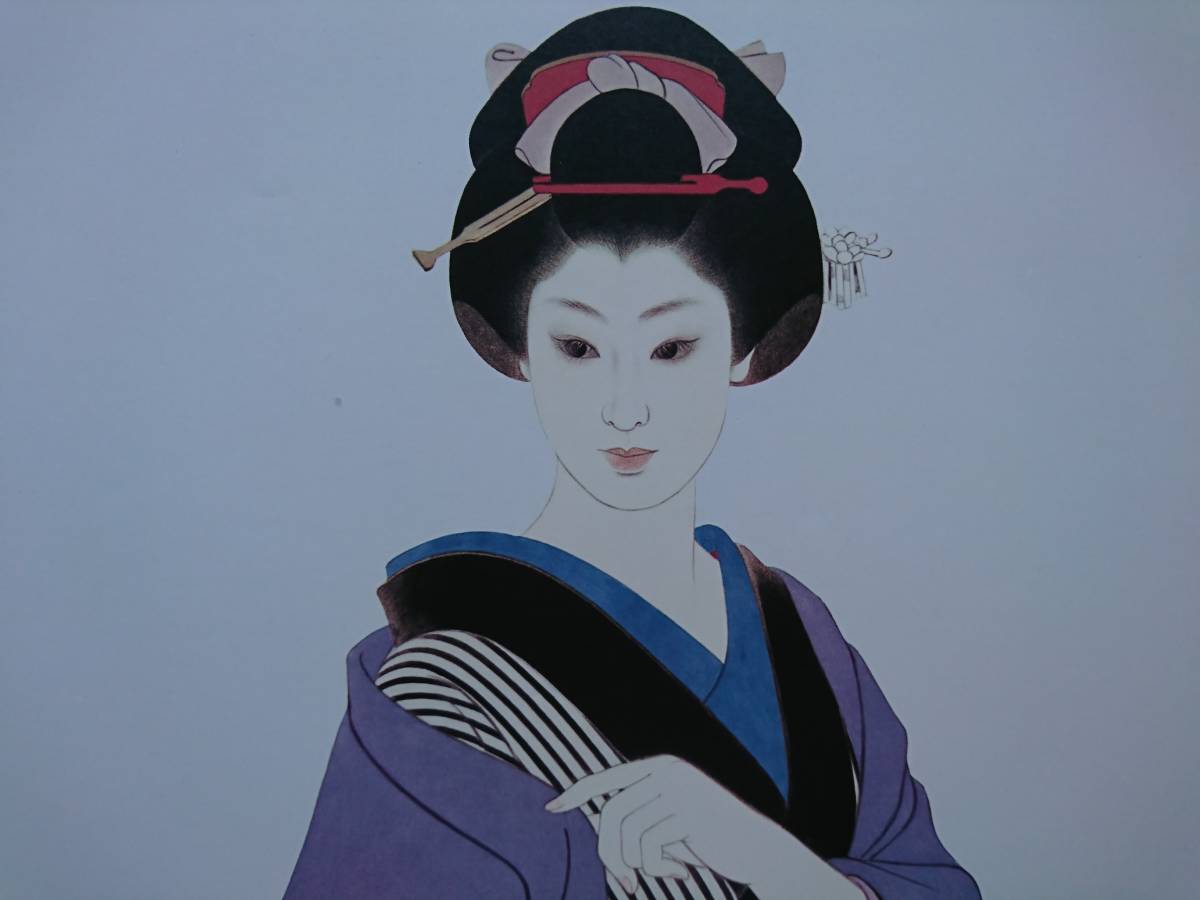 Tatsumi Shimura, soirée, difficile à obtenir, Édition rare/limitée, Peinture japonaise, Édo, Peinture de belle femme, hiver, nouvelle année, Tatsumi Shimura, Tout neuf et encadré, livraison gratuite, ouvrages d'art, peinture, portrait