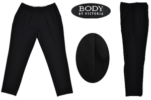 K-2542★新品★BODY BY VICTORIA ボディ ヴィクトリア THE BRIDGET FIT★春夏 ブラック黒色 ツータック ストレッチ素材 スラックスパンツ 6