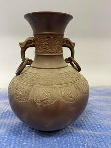 #.. preeminence work copper made copper vessel gold . skill coming off carving four .. flower go in vase ornament . flower vase tea ceremony era thing [. shop antique goods liquidation ]