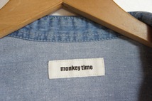 UNITED ARROWS monkey time ユナイテッドアローズ モンキータイム ターコイズ ボタン シャンブレー ウエスタン シャツ 青430L_画像3
