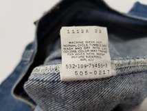 80s～ USA製 levi's リーバイス 505 w28 ヒゲ落ち ハチの巣 80年代 90年代 アメリカ製 ビンテージジーンズ 濃紺_画像10