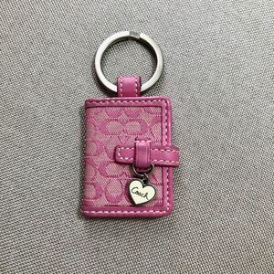 COACH ピクチャーフレーム キーホルダー キーリング ピンク