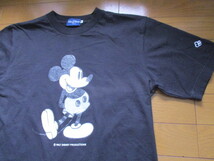 正規品　ミッキーマウス　Tシャツ　Mサイズ　Disney　ラメ　ディズニーリゾート　黒　ブラック　ワッペン　色褪せ日焼けあり_画像1