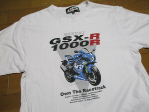 SUZUKI　GSX-R 1000R　Tシャツ　Lサイズ　白　バイク　A GARAGE　スズキ　ツーリング　