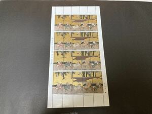 *** commemorative stamp * Uma to Bunka series no. 1 compilation ~. map folding screen ~*1990 year *62 jpy ×20* new goods unused goods * free shipping ***