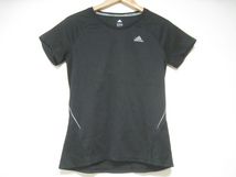 adidas アディダス トップス Tシャツ スポーツウェア 半袖 丸首 黒 ブラック ロゴ Mサイズ_画像1