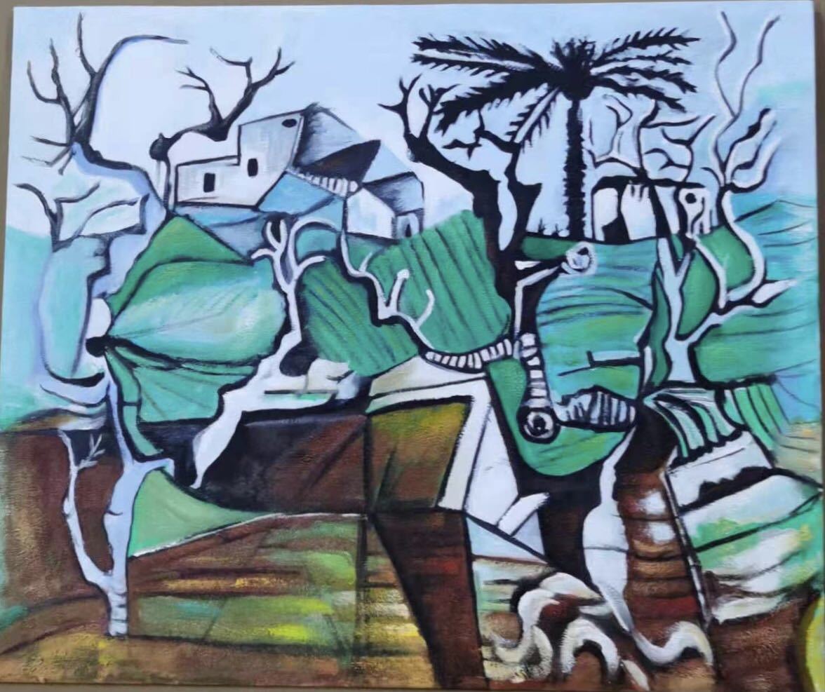 ◆Arte Moderno◆Pintura☆Pintura al óleo☆No.F20 Paisaje de Invierno Vallauris Picasso/copia☆Para remodelar tu habitación, cuadro, pintura al óleo, otros