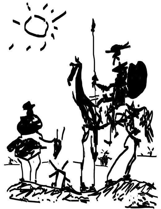 ◆Art Moderne◆Peinture à l'huile peinte à la main taille F20 Don Quichotte Picasso/copie Parfait pour redécorer votre chambre, Peinture, Peinture à l'huile, autres