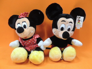 ■大阪 堺市 引き取り歓迎！■ミッキーマウス ミニーマウス 人形 2点セット 約30cm アメリカ USミッキー レトロ 送料1000円■