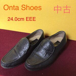 【売り切り!送料無料!】A-106 Onta Shoes!24.0cm EEE!ビジネスシューズ!メンズシューズ!レザーシューズ!中古!