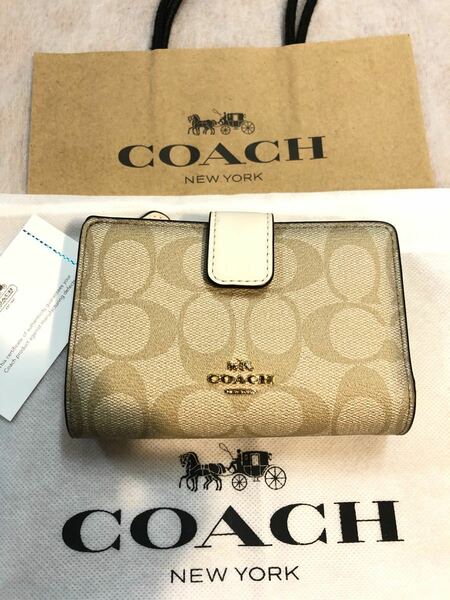 【未使用に近い】コーチ COACH 財布 二つ折り財布 F23553 