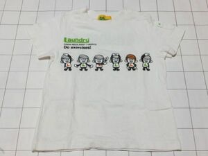 ◆Tシャツ 子供用 半袖 サイズ(S/110cm) Laundry(ランドリー) Do exercises!◆古着 同梱可 キッズ Kids Child スマイル ラジオ体操 運動