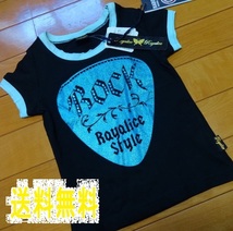 新品 ロック Tシャツ KIDS【 １００ cm 】レイアリス 青ラメ ブラック ダンス_画像1