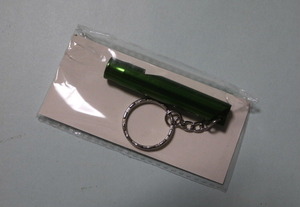 [ not for sale ] aluminium whistle. key holder ( green )