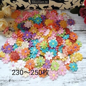 ハンドメイド ワッペン 刺繍 綺麗なワッベン 手作り 花モチーフ カラフル1