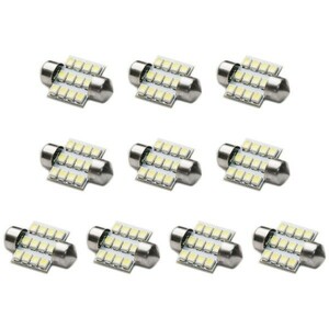 10個セット●● 12V★SMD 12連 T10×31mm LED 電球 ルームランプ ホワイト