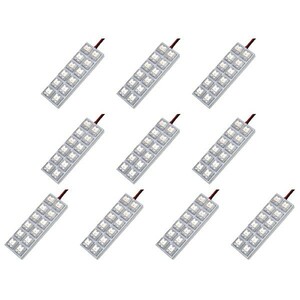 10個セット●● 12V FLUX12連2×6 LED 基板 端子形状BA15s (G18/S25シングル) ルームランプ ホワイト
