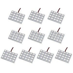 10個セット●● 12V FLUX20連 4×5 LED 基板 端子形状T10×31mm ルームランプ ホワイト