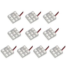 10個セット●● 12V FLUX9連 3×3 LED 基板 端子形状T10×31mm ルームランプ ホワイト_画像1