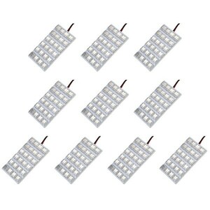 10個セット●● 12V FLUX24連 4×6 LED 基板 端子形状T10×42mm ルームランプ ホワイト