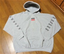 XLサイズ/VANSバンズ×FREAK'S STORE フリークスストア/別注コラボ/パーカー/スウェット/トレーナー/ビックシルエット/グレー/反転ロゴ_画像1