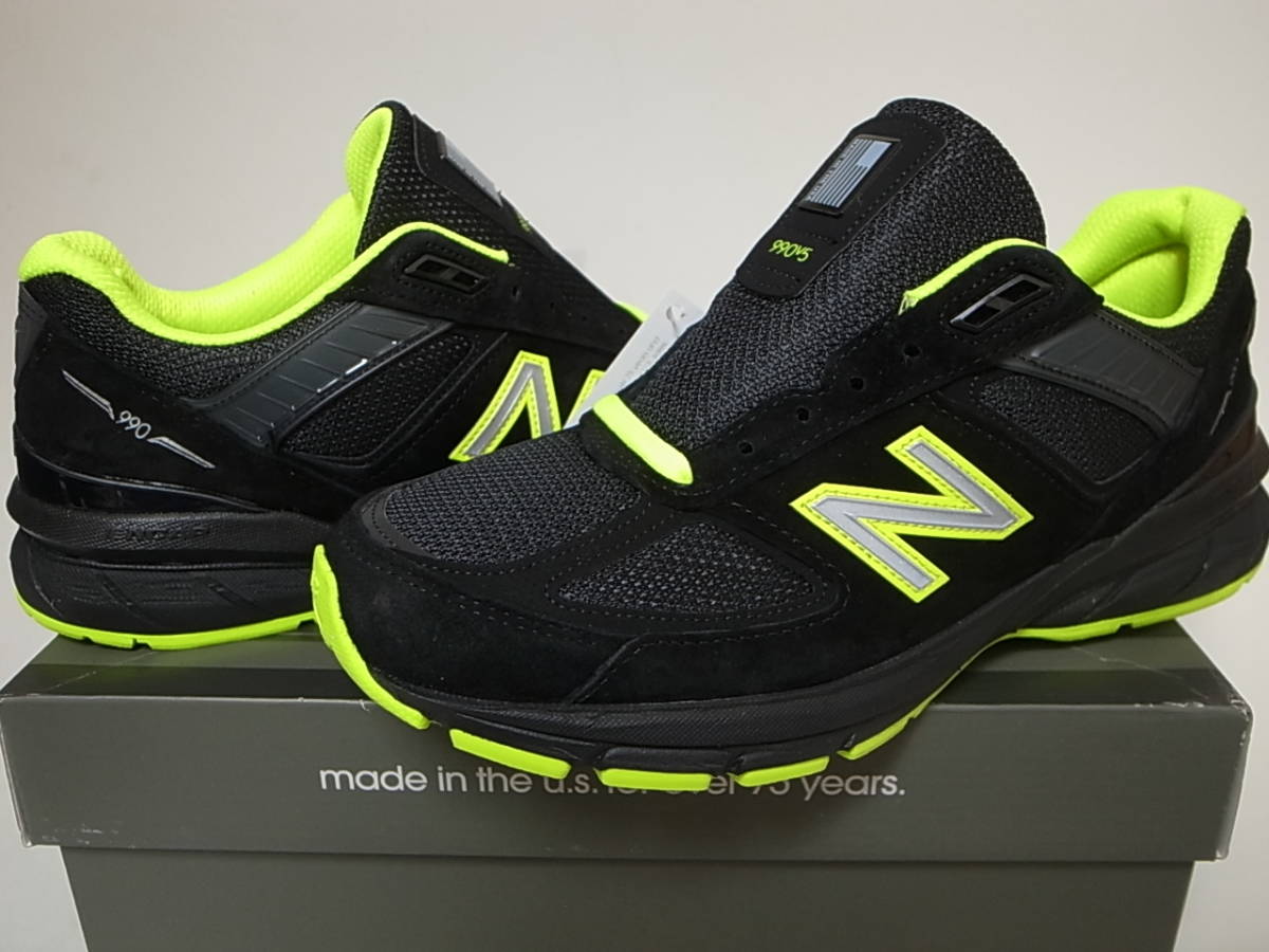 海外限定 NEW BALANCE USA製 M990BY5 26cm US8新品ブラック黒xネオン