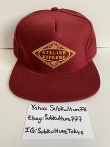 【新品】 Supreme　シュプリーム　Box Logo Snapback ATELIER rare new キャップ バーガンディー　帽子　希少