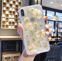 a374 おしゃれなリアル押し花 キラキラ スマホケース iPhone 6/6s用_画像3