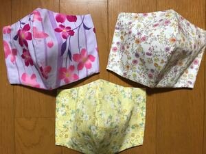 立体インナー ハンドメイド 花柄3枚