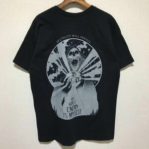 [即決古着]BRUTALITY WILL PREVAIL/MY WORST ENEMY IS MYSELF Tシャツ/バンドT/半袖/ブラック/GILDAN(ギルダン)製/Lサイズ