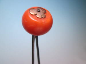 [. month ] antique *book@.. sphere 1,45x1,1cm. ornamental hairpin 8,3g