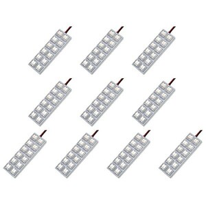 10個セット●● 12V FLUX12連2×6 LED 基板 端子形状T10×39mm ルームランプ ホワイト