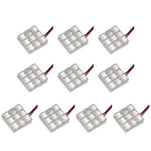 10個セット●● 12V FLUX9連3×3 LED 基板 端子形状BA15s (G18/S25シングル) ルームランプ ホワイト