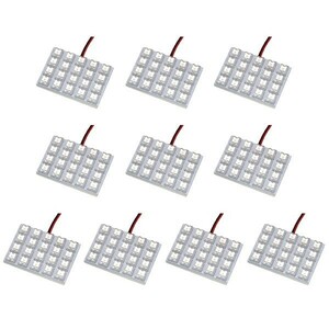 10個セット●● 12V FLUX20連 4×5 LED 基板 端子形状T10 ルームランプ ホワイト