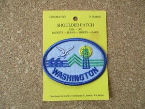 80s ワシントン州 WASHINGTON 刺繍ワッペン/自然アウトドア鳥ビンテージVoyager旅行アメカジ観光カスタム土産アップリケUSA