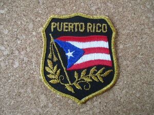 80s プエルトリコ PUERTORICO 国旗 刺繍ワッペン/カリブ海バックパッカー放浪ビンテージVoyager旅行アメカジ観光カスタム土産アップリケUSA