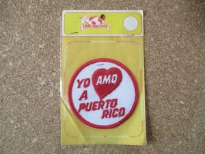 80s プエルトリコ YO AMO A PUERTORICO刺繍ワッペン/カリブ海バックパッカー放浪ビンテージVoyager旅行アメカジ観光カスタム土産アップリケ