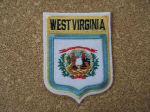90s WEST VIRGINIA『ウェストバージニア州』スーベニア刺繍ワッペン/Voyager旅行アメカジ観光カスタム土産アップリケUSAエンブレム州旗