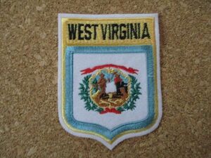 90s WEST VIRGINIA『ウェストバージニア州』スーベニア刺繍ワッペン/Voyager旅行アメカジ観光カスタム土産アップリケUSAエンブレム旗