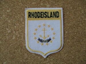 90s RHODEISLAND『ロードアイランド州』スーベニア刺繍ワッペン/碇イカリVoyager旅行アメカジ観光カスタム土産アップリケUSAエンブレム旗A