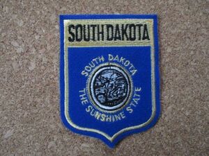 90s SOUTH DAKOTA『サウスダコタ州』スーベニア刺繍ワッペン/ビンテージVoyager旅行アメカジ観光カスタム土産アップリケUSAエンブレム旗