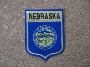 90s NEBRASKA『ネブラスカ州』スーベニア刺繍ワッペン/ビンテージVoyager旅行アメカジ観光カスタム土産アップリケUSAエンブレム旗