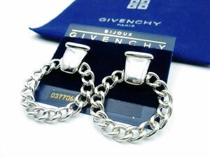 [ beautiful goods ] large ..* round Givenchy GIVENCHY earrings Givenchy Vintage wedding party rare silver color y-y17