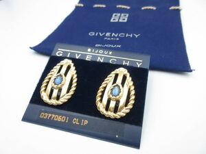 [ beautiful goods ] blue stone * Givenchy GIVENCHY earrings Givenchy Vintage wedding party rare y-p8-2