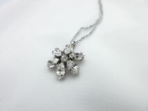 【美品】花びら★ストーン Christian Dior ネックレス トップ フラワー ロゴ クリスチャン ディオール ヴィンテージ アクセサリー y-y10_画像2