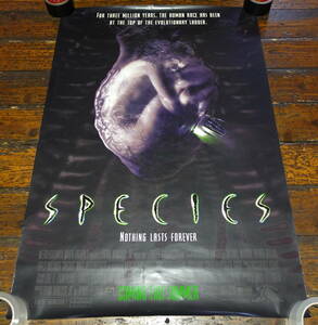 海外版映画ポスター【SPECIES】1995年初公開版/両面印刷/スピーシーズ 種の起源/H.R.GIGER/H.R.ギーガー/SFホラー