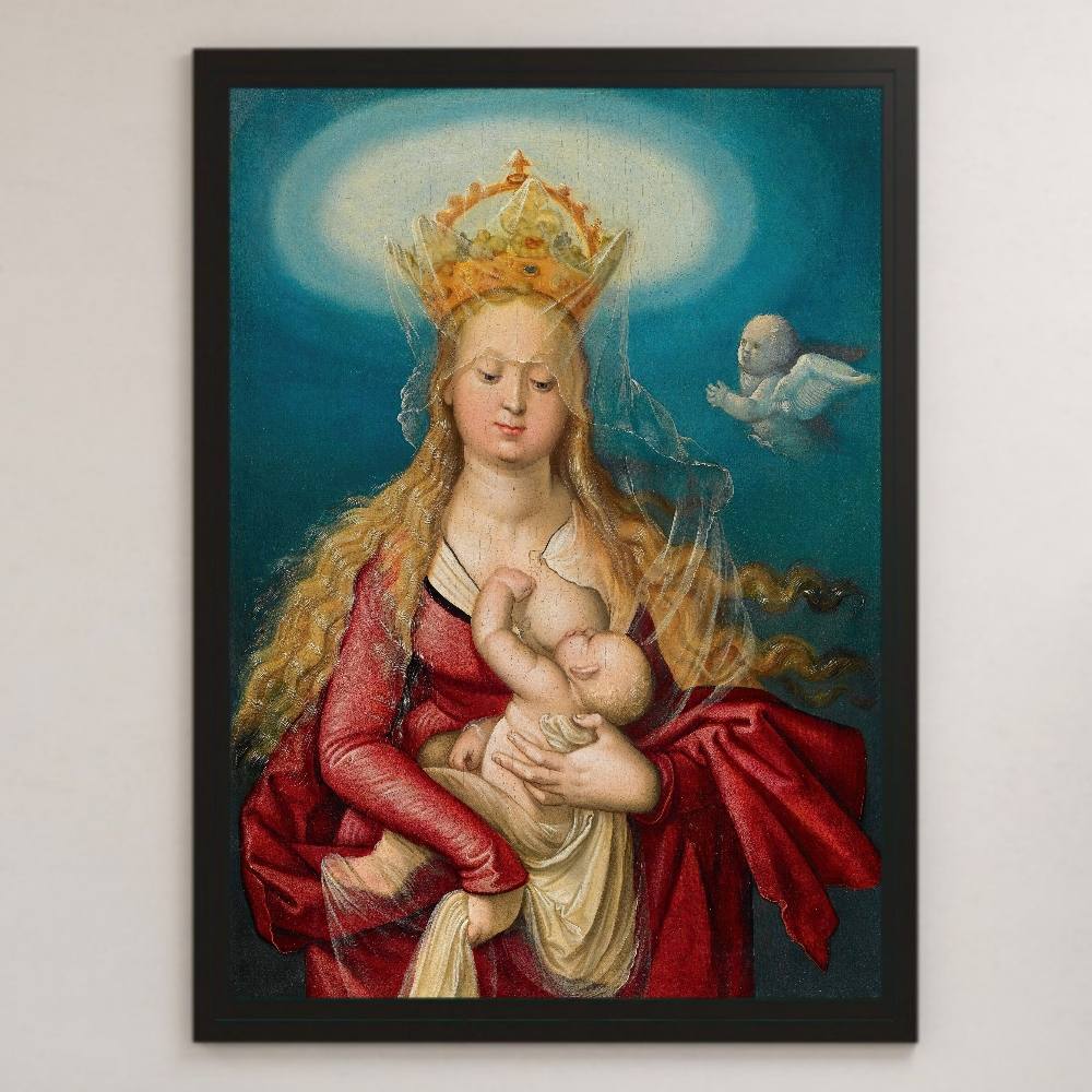 バルドゥング『幼いキリストに授乳する聖母 』絵画 アート 光沢 ポスター A3 バー カフェ クラシック インテリア 聖書 スピリチュアル, 住まい, インテリア, その他