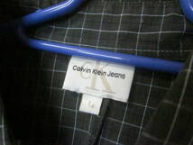 Calvin Klein Jeans カルバンクライン　長袖シャツ　チェック　濃グレー　ブラウス　レディースL　5147_画像3